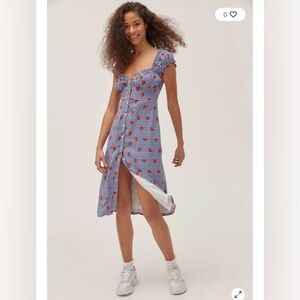 Urban Outfitters Penelope Strawberry Button Front Midi Dress
Small Gingham